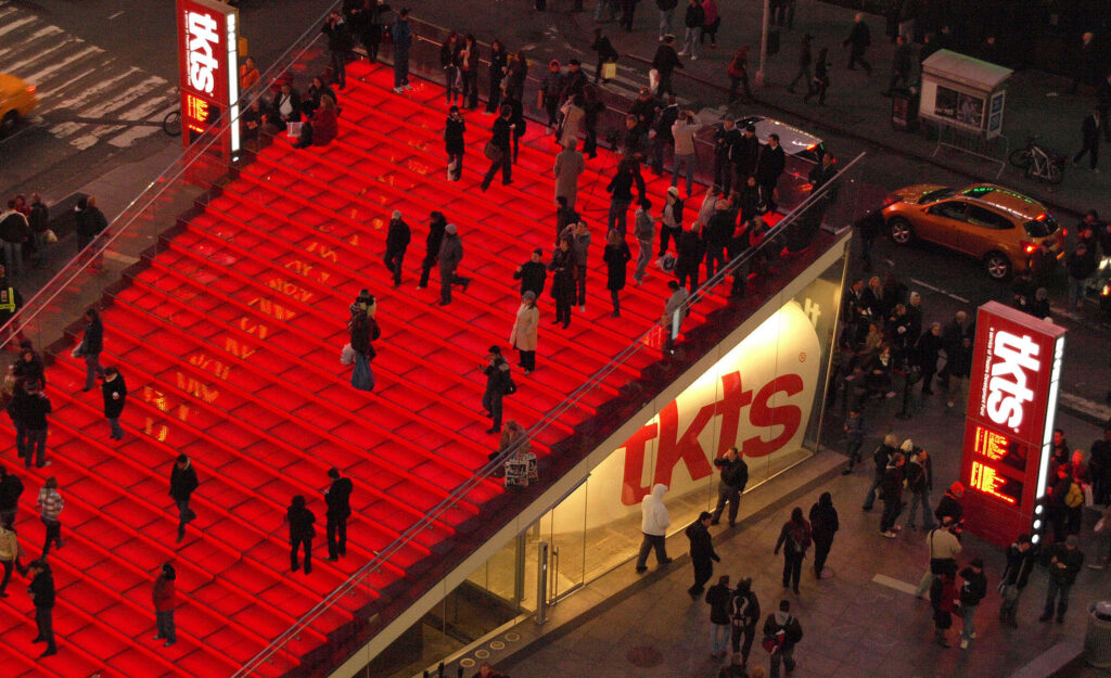 Red TKTS STAIRS