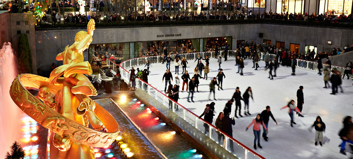 Royal Holiday Patinar na pista de gelo do Rockefeller Center