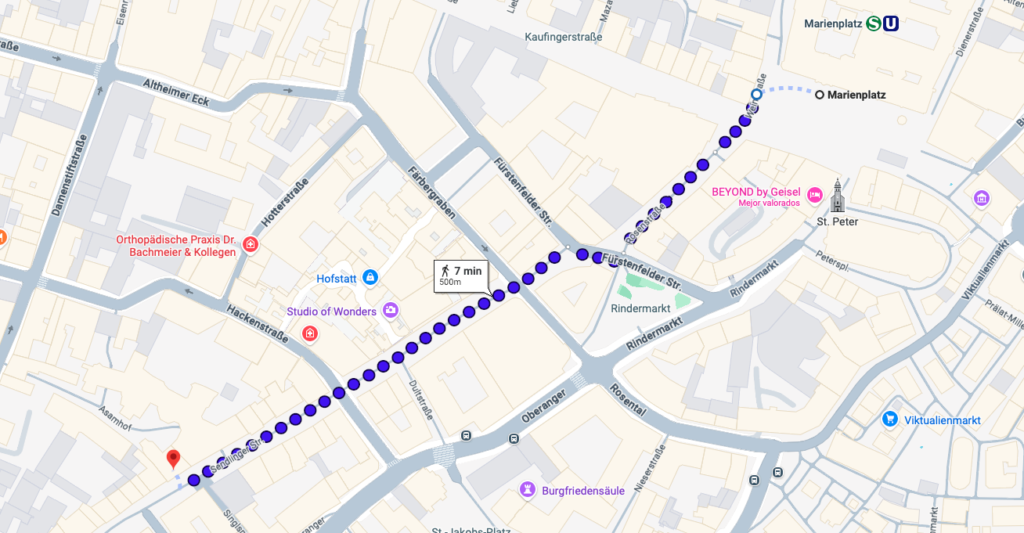 Mapa del centro de Munich